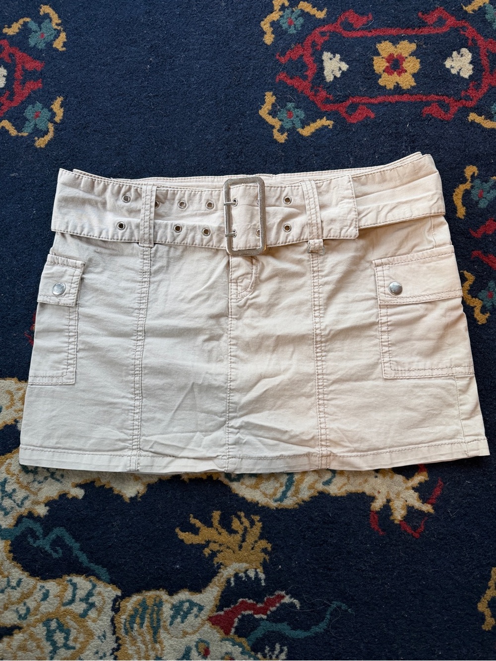 Garage Cotton Khaki mini skirt